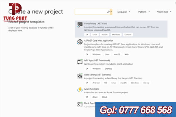 click a new project