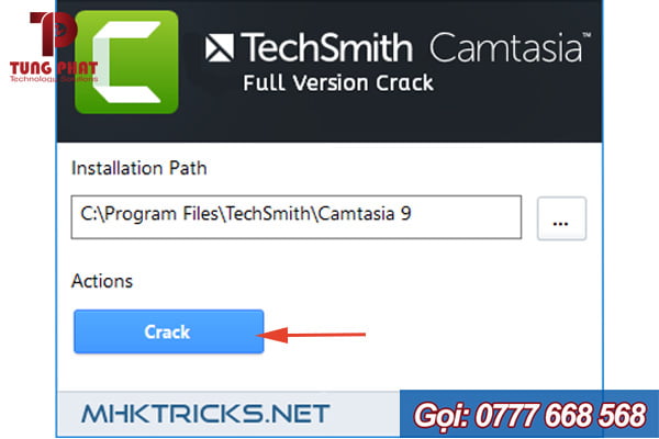 Nhấn nút Crack để bắt đầu kích hoạt phần mềm.
