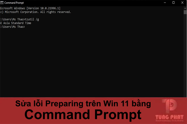 Dùng Command Prompt để sửa lỗi Preparing trên Win 11